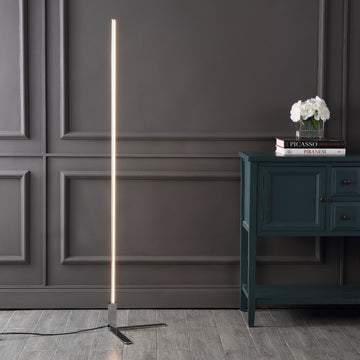 Potts 60.5" Modern Contemporary Aluminum/Iron Integrated LED Post Floor Lamp - JONATHAN Y